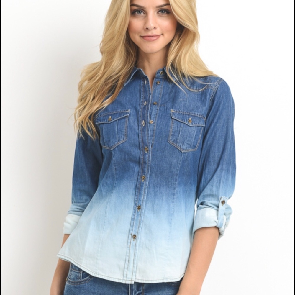 Long Sleeve Cotton Chambray Shirt